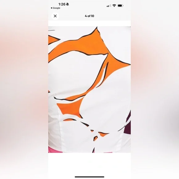 Diane von Furstenberg "Scarlet" floral print cotton shirtdress in a multi-color. - Picture 16 of 16